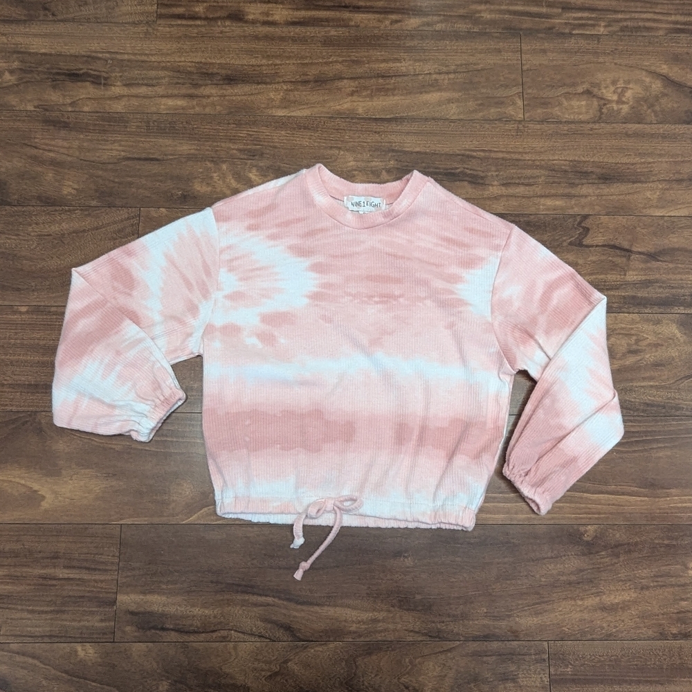 Pink Tie-Dye Long Sleeve Girl Top
